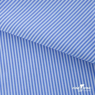 Ткань сорочечная Полоска Кенди, 115 г/м2, 58% пэ,42% хл, шир.150 см, цв.2-голубой, (арт.110) - купить в Великом Новгороде. Цена 306.69 руб.