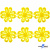 Кружево гипюр "Ромашка" 0575-1169, шир. 25 мм/уп.13,7 м, цвет 8208-жёлтый - купить в Великом Новгороде. Цена: 289.76 руб.