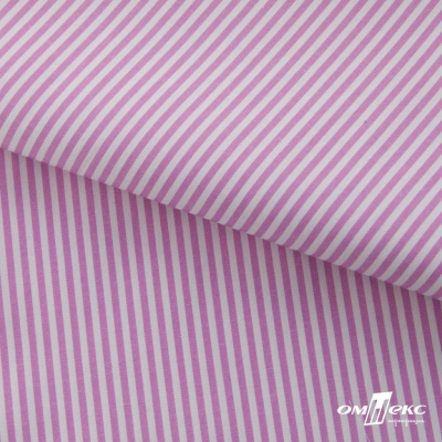 Ткань сорочечная Полоска Кенди, 115 г/м2, 58% пэ,42% хл, шир.150 см, цв.1-розовый, (арт.110) - купить в Великом Новгороде. Цена 306.69 руб.