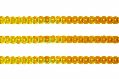 Пайетки "ОмТекс" на нитях, CREAM, 6 мм С / упак.73+/-1м, цв. 92 - золото - купить в Великом Новгороде. Цена: 484.77 руб.