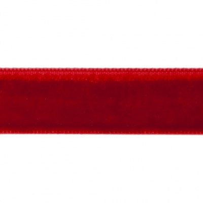 Лента бархатная нейлон, шир.12 мм, (упак. 45,7м), цв.45-красный - купить в Великом Новгороде. Цена: 392 руб.