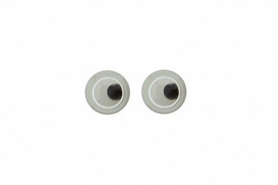 Глазки для игрушек, круглые, с бегающими зрачками, 3 мм/упак.100+/-5 шт, цв. -черно-белые - купить в Великом Новгороде. Цена: 25.40 руб.