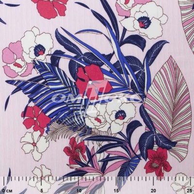 Плательная ткань "Фламенко" 18.1, 80 гр/м2, шир.150 см, принт растительный - купить в Великом Новгороде. Цена 239.03 руб.