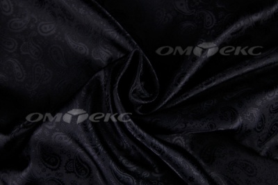 Ткань подкладочная жаккард Р14098, чёрный, 85 г/м2, шир. 150 см, 230T - купить в Великом Новгороде. Цена 166.45 руб.