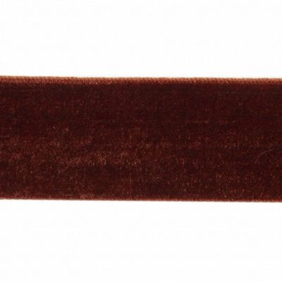 Лента бархатная нейлон, шир.25 мм, (упак. 45,7м), цв.120-шоколад - купить в Великом Новгороде. Цена: 981.09 руб.