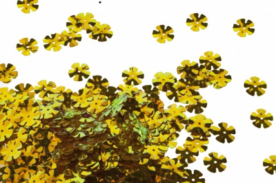 Пайетки "ОмТекс" россыпью,DOUBLE SIDED GOLD,цветок 14 мм/упак.50 гр, цв. 0460-золото - купить в Великом Новгороде. Цена: 80.12 руб.