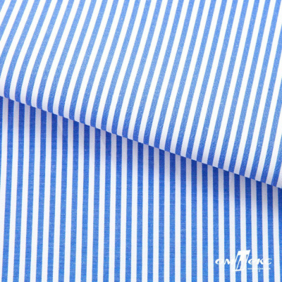 Ткань сорочечная Полоска Кенди, 115 г/м2, 58% пэ,42% хл, шир.150 см, цв.3-синий, (арт.110) - купить в Великом Новгороде. Цена 306.69 руб.