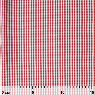 Ткань сорочечная Клетка Виши, 115 г/м2, 58% пэ,42% хл, шир.150 см, цв.5-красный, (арт.111) - купить в Великом Новгороде. Цена 306.69 руб.