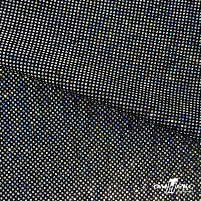 Трикотажное полотно голограмма, шир.140 см, #601-хамелеон чёрный - купить в Великом Новгороде. Цена 452.76 руб.