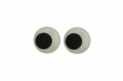 Глазки для игрушек, круглые, с бегающими зрачками, 10 мм/упак.50+/-2 шт, цв. -черно-белые - купить в Великом Новгороде. Цена: 35.20 руб.