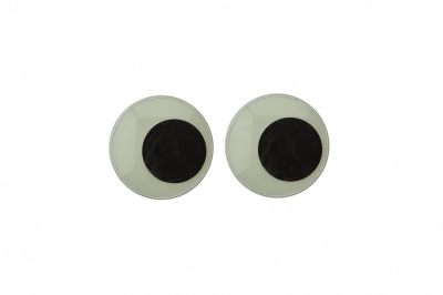 Глазки для игрушек, круглые, с бегающими зрачками, 15 мм/упак.50+/-2 шт, цв. -черно-белые - купить в Великом Новгороде. Цена: 47.40 руб.