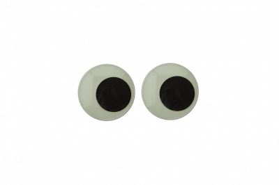 Глазки для игрушек, круглые, с бегающими зрачками, 8 мм/упак.100+/-2 шт, цв. -черно-белые - купить в Великом Новгороде. Цена: 28.86 руб.