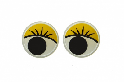 Глазки для игрушек, круглые, с бегающими зрачками, 15 мм/упак.50+/-2 шт, цв. -желтый - купить в Великом Новгороде. Цена: 113.01 руб.