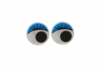 Глазки для игрушек, круглые, с бегающими зрачками, 8 мм/упак.50+/-2 шт, цв. -синий - купить в Великом Новгороде. Цена: 59.05 руб.