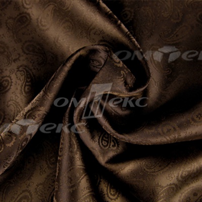 Ткань подкладочная жаккард Р14098, 19-1217/коричневый, 85 г/м2, шир. 150 см, 230T - купить в Великом Новгороде. Цена 166.45 руб.