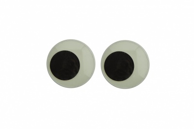 Глазки для игрушек, круглые, с бегающими зрачками, 18 мм/упак.50+/-2 шт, цв. -черно-белые - купить в Великом Новгороде. Цена: 41.81 руб.