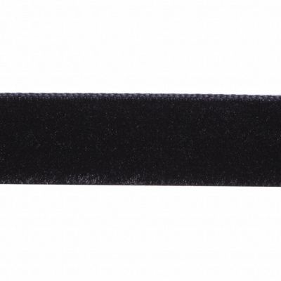 Лента бархатная нейлон, шир.12 мм, (упак. 45,7м), цв.03-черный - купить в Великом Новгороде. Цена: 448.27 руб.
