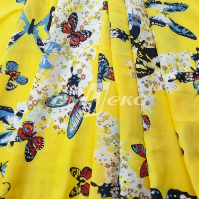 Плательная ткань "Софи" 7.2, 75 гр/м2, шир.150 см, принт бабочки - купить в Великом Новгороде. Цена 241.49 руб.
