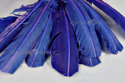 Декоративный Пучок из перьев, перо 23см/синий - купить в Великом Новгороде. Цена: 12.34 руб.