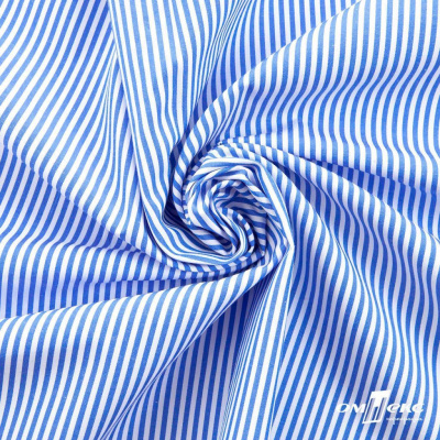Ткань сорочечная Полоска Кенди, 115 г/м2, 58% пэ,42% хл, шир.150 см, цв.3-синий, (арт.110) - купить в Великом Новгороде. Цена 306.69 руб.